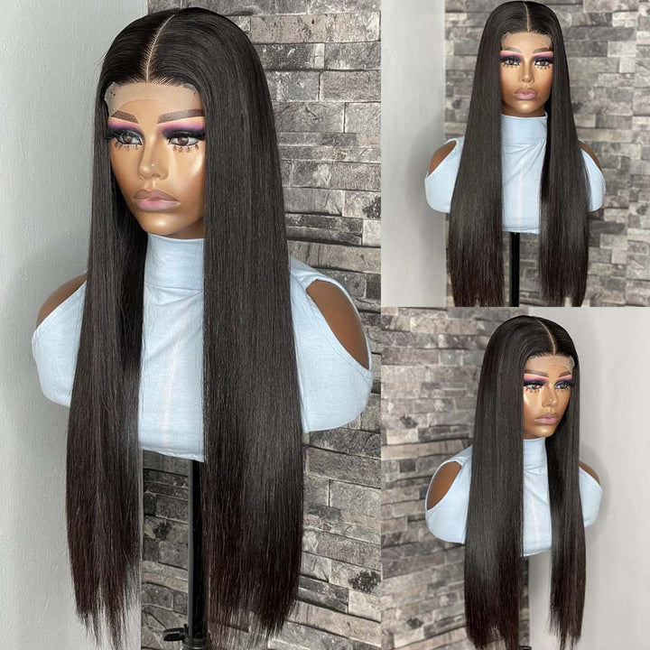 Fas Hair SDD Bone Straight Human Hair Wigs 4x4 HD Closure Wig Vietnamese Raw Hair Pre Plucked Glueless For Dark Skin Women 250% Density