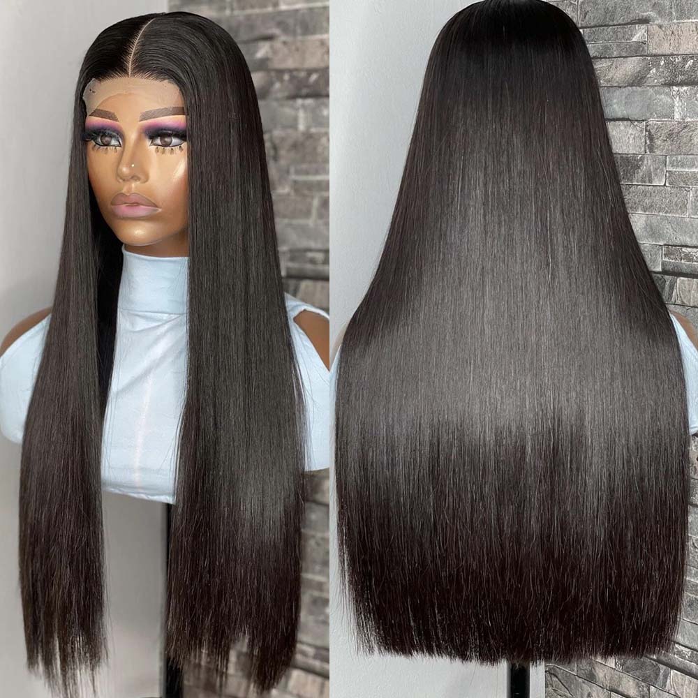Fas Hair SDD Bone Straight Human Hair Wigs 4x4 HD Closure Wig Vietnamese Raw Hair Pre Plucked Glueless For Dark Skin Women 250% Density