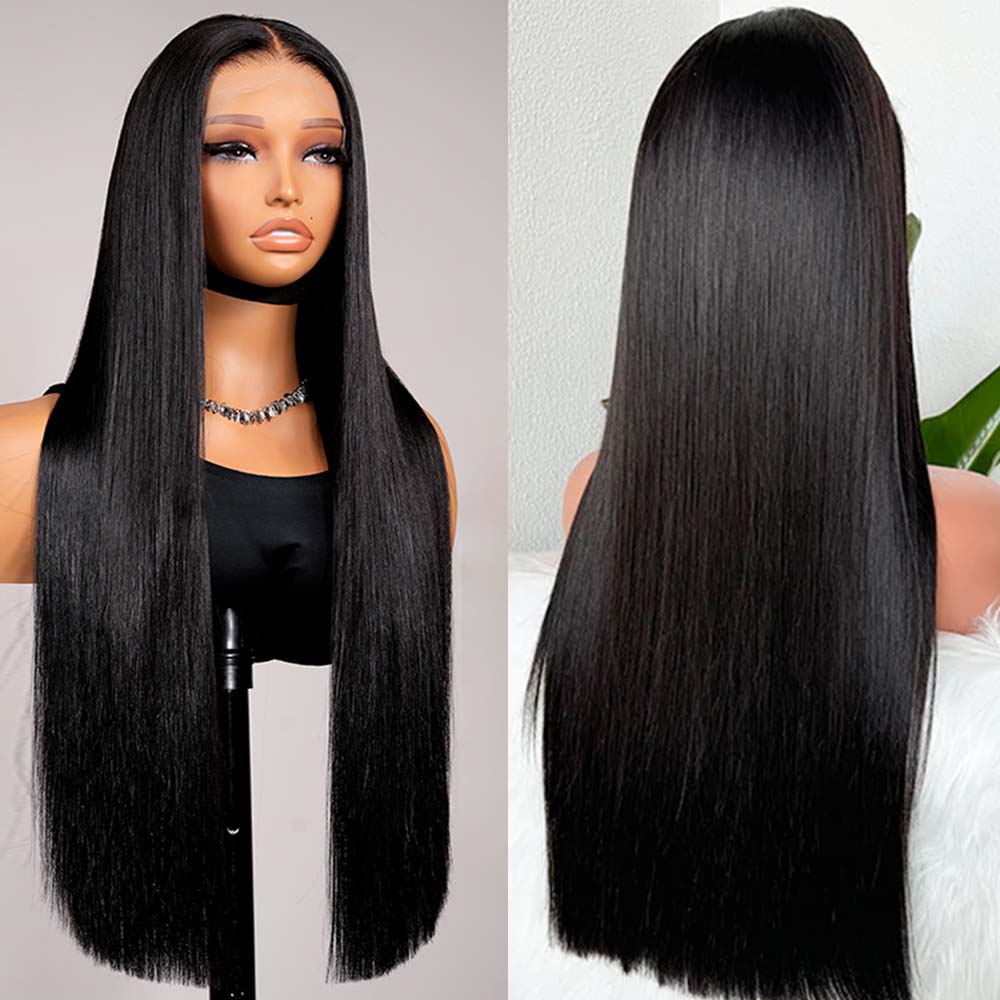 Fas Hair Vietnamese SDD Bone Straight 2x6 4x4 5x5 Closure Wig Double Drawn Raw Human Hair Glueless Wigs 220 Density
