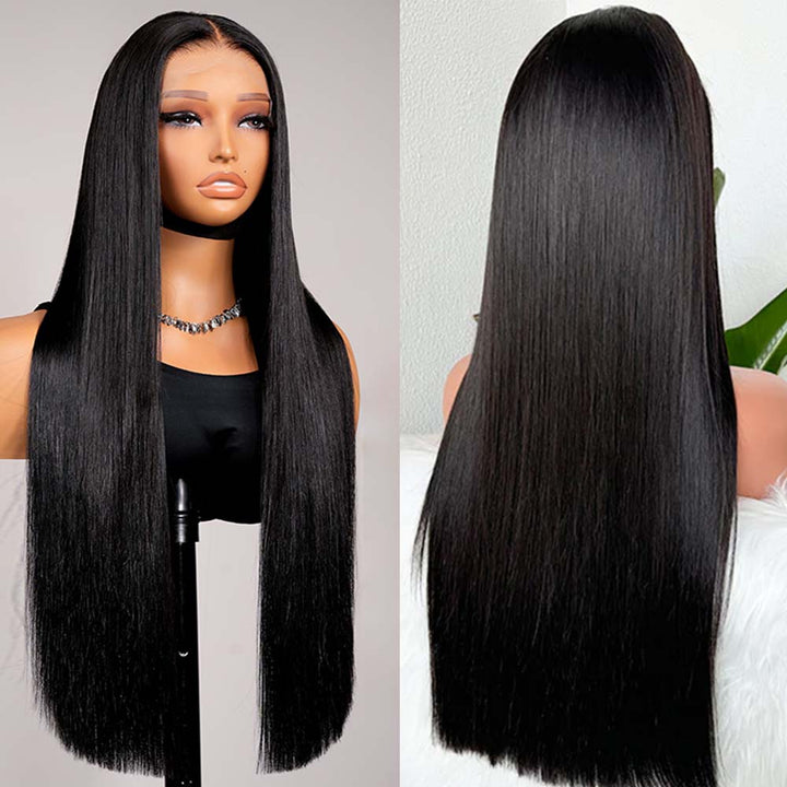 Fas Hair Vietnamese SDD Bone Straight 2x6 4x4 5x5 Closure Wig Double Drawn Raw Human Hair Glueless Wigs 220 Density