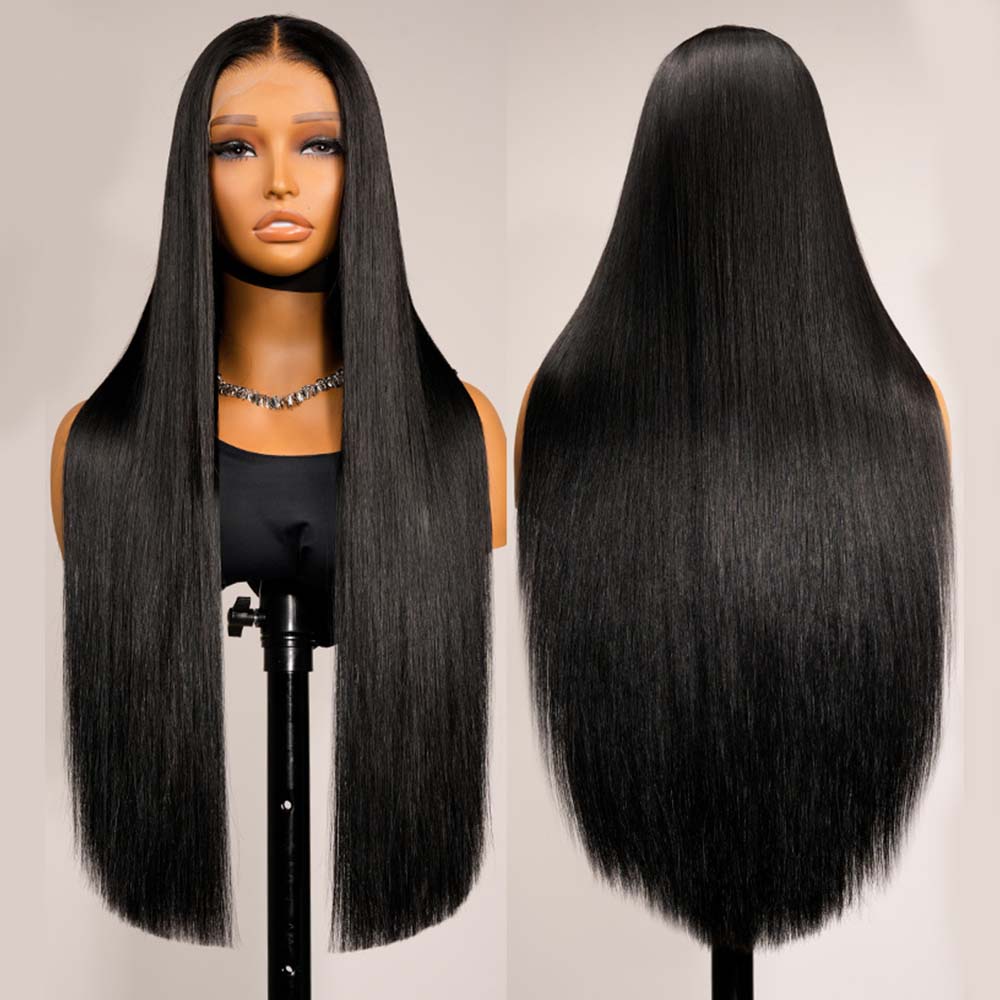 Fas Hair Vietnamese SDD Bone Straight 2x6 4x4 5x5 Closure Wig Double Drawn Raw Human Hair Glueless Wigs 220 Density