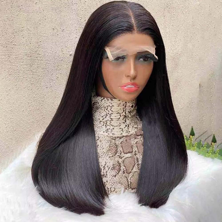 Fas Hair Vietnamese SDD Bone Straight 2x6 4x4 5x5 Closure Wig Double Drawn Raw Human Hair Glueless Wigs 220 Density