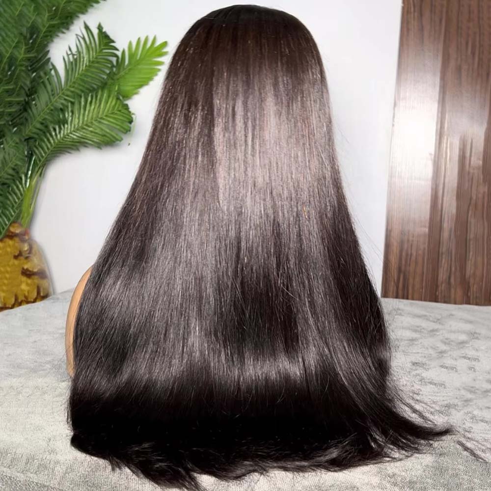 Fas Hair Vietnamese SDD Bone Straight 2x6 4x4 5x5 Closure Wig Double Drawn Raw Human Hair Glueless Wigs 220 Density