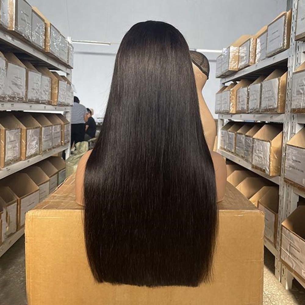Fas Hair Vietnamese SDD Raw Hair Double Drawn Bone Straight Glueless 5x5 HD Lace Closure Human Hair Wigs 250 Density