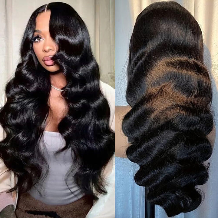 Fas Hair Body Wave Human Hair Wig Brazilian Virgin Hair With HD Lace Front Glueless Natural Wave Wigs Pre Plucked Invisible Hairline For Black Women