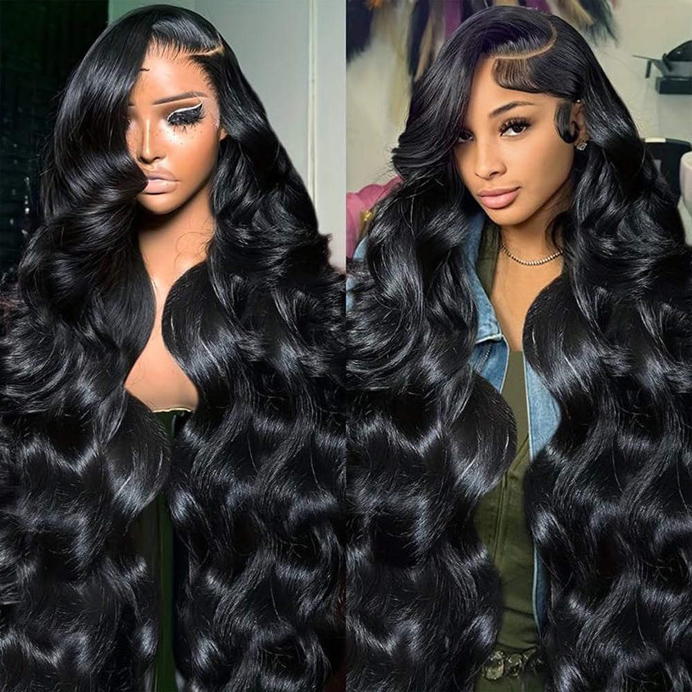 Fas Hair Body Wave Human Hair Wig Brazilian Virgin Hair With HD Lace Front Glueless Natural Wave Wigs Pre Plucked Invisible Hairline For Black Women