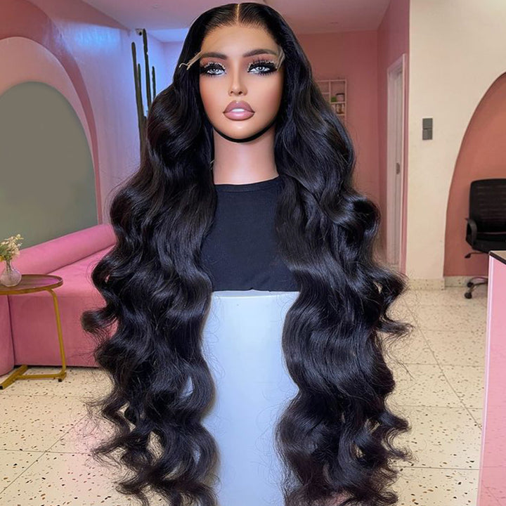 Fas Hair Body Wave Human Hair Wig Brazilian Virgin Hair With HD Lace Front Glueless Natural Wave Wigs Pre Plucked Invisible Hairline For Black Women