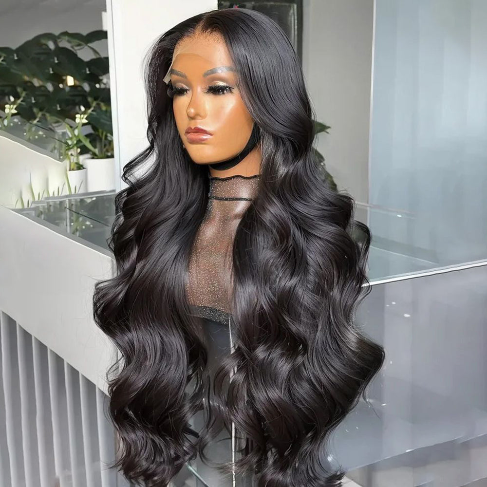 Fas Hair Body Wave Human Hair Wig Brazilian Virgin Hair With HD Lace Front Glueless Natural Wave Wigs Pre Plucked Invisible Hairline For Black Women