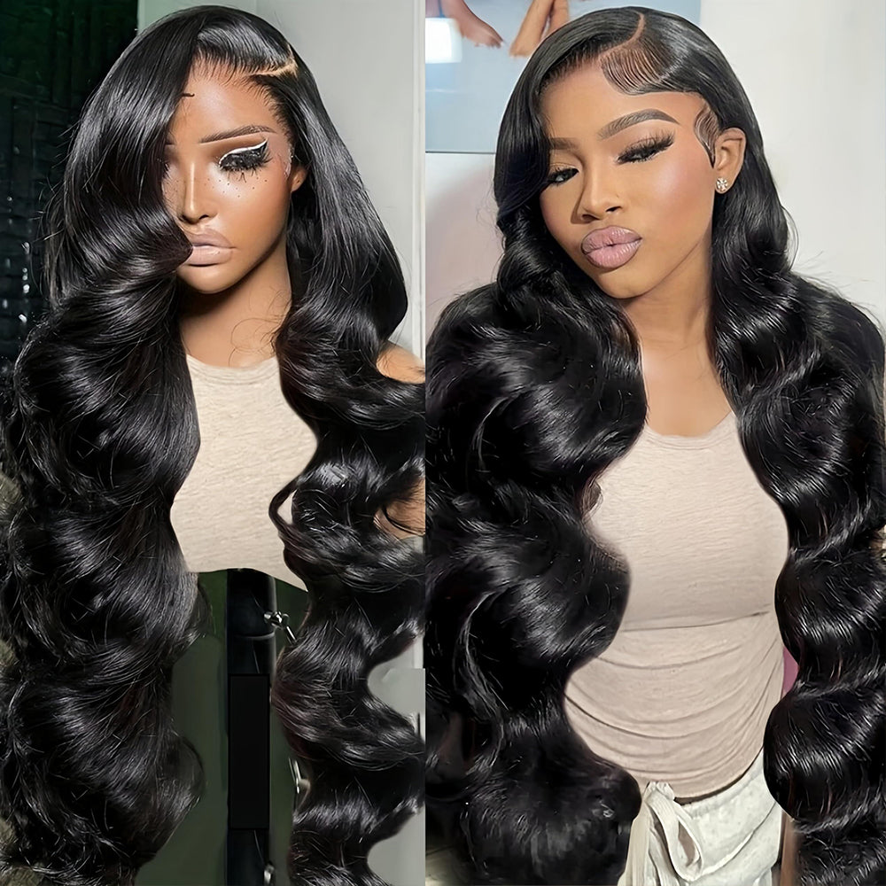 Fas Hair Body Wave Human Hair Wig Brazilian Virgin Hair With HD Lace Front Glueless Natural Wave Wigs Pre Plucked Invisible Hairline For Black Women