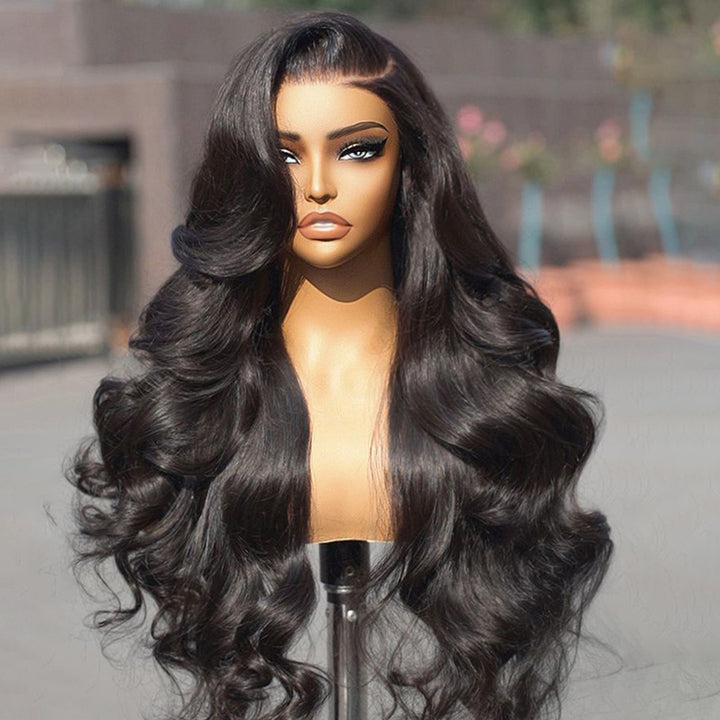 Fas Hair Body Wave Human Hair Wig Brazilian Virgin Hair With HD Lace Front Glueless Natural Wave Wigs Pre Plucked Invisible Hairline For Black Women