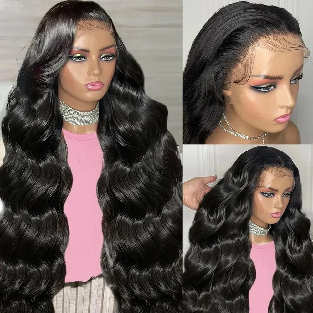 Fas Hair Body Wave Human Hair Wig Brazilian Virgin Hair With HD Lace Front Glueless Natural Wave Wigs Pre Plucked Invisible Hairline For Black Women