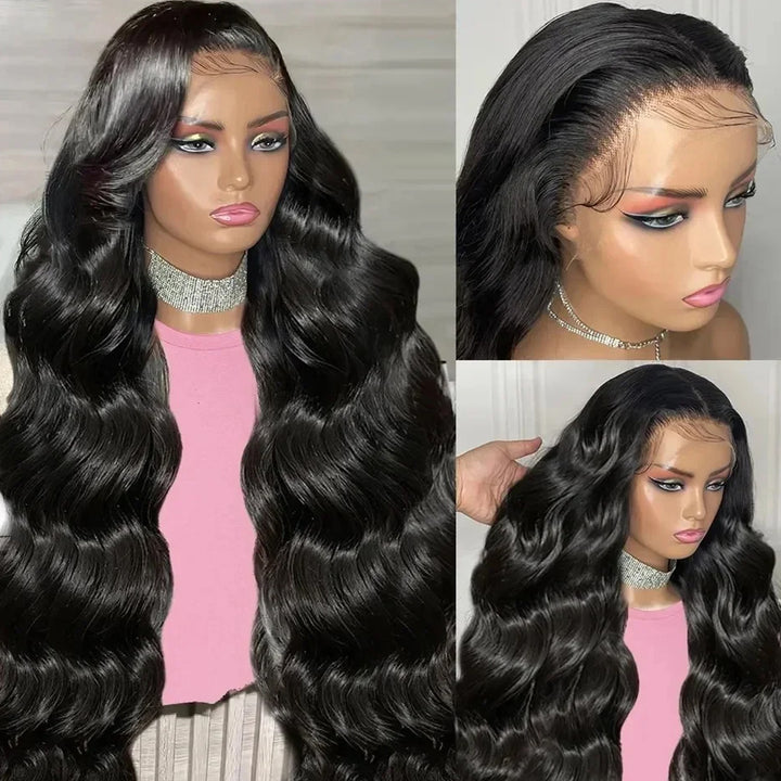 Fas Hair Body Wave Human Hair Wig Brazilian Virgin Hair With HD Lace Front Glueless Natural Wave Wigs Pre Plucked Invisible Hairline For Black Women