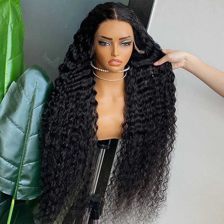 Fas Hair Deep Wave Human Hair Wig Brazilian Virgin Hair With HD Lace Front Glueless Pre Plucked Invisible Hairline For Black Women