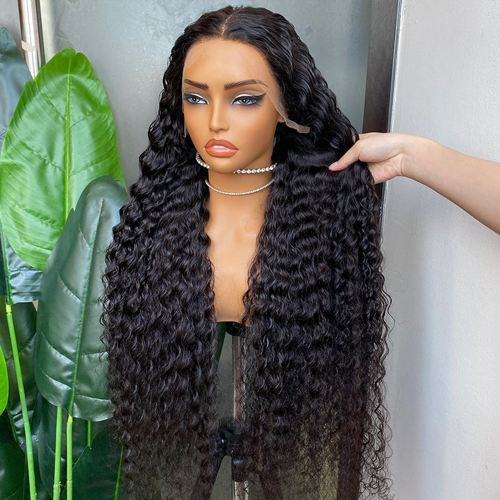 Fas Hair Deep Wave Human Hair Wig Brazilian Virgin Hair With HD Lace Front Glueless Pre Plucked Invisible Hairline For Black Women