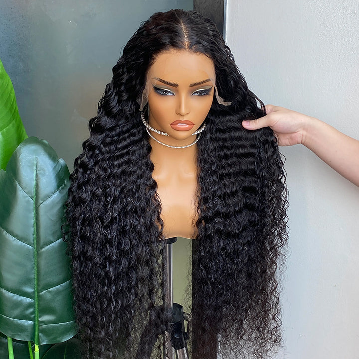 Fas Hair Deep Wave Human Hair Wig Brazilian Virgin Hair With HD Lace Front Glueless Pre Plucked Invisible Hairline For Black Women
