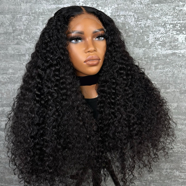 Fas Hair Jerry Curly Human Hair Lace Front Wig Brazilian Virgin Hair Glueless HD Lace Pre Plucked Invisible Hairline For Black Women
