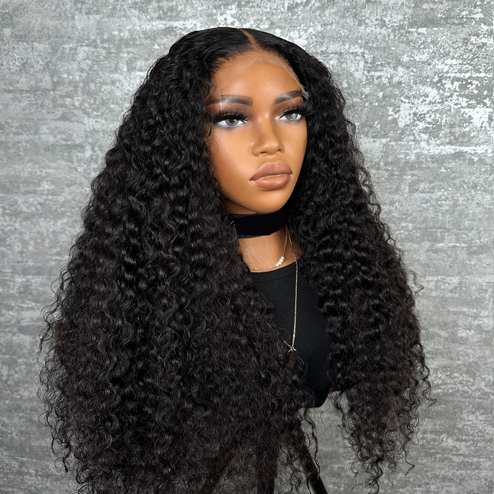 Fas Hair Jerry Curly Human Hair Lace Front Wig Brazilian Virgin Hair Glueless HD Lace Pre Plucked Invisible Hairline For Black Women