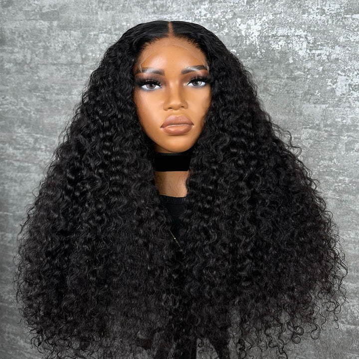 Fas Hair Jerry Curly Human Hair Lace Front Wig Brazilian Virgin Hair Glueless HD Lace Pre Plucked Invisible Hairline For Black Women