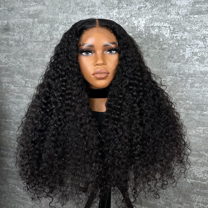 Fas Hair Jerry Curly Human Hair Lace Front Wig Brazilian Virgin Hair Glueless HD Lace Pre Plucked Invisible Hairline For Black Women