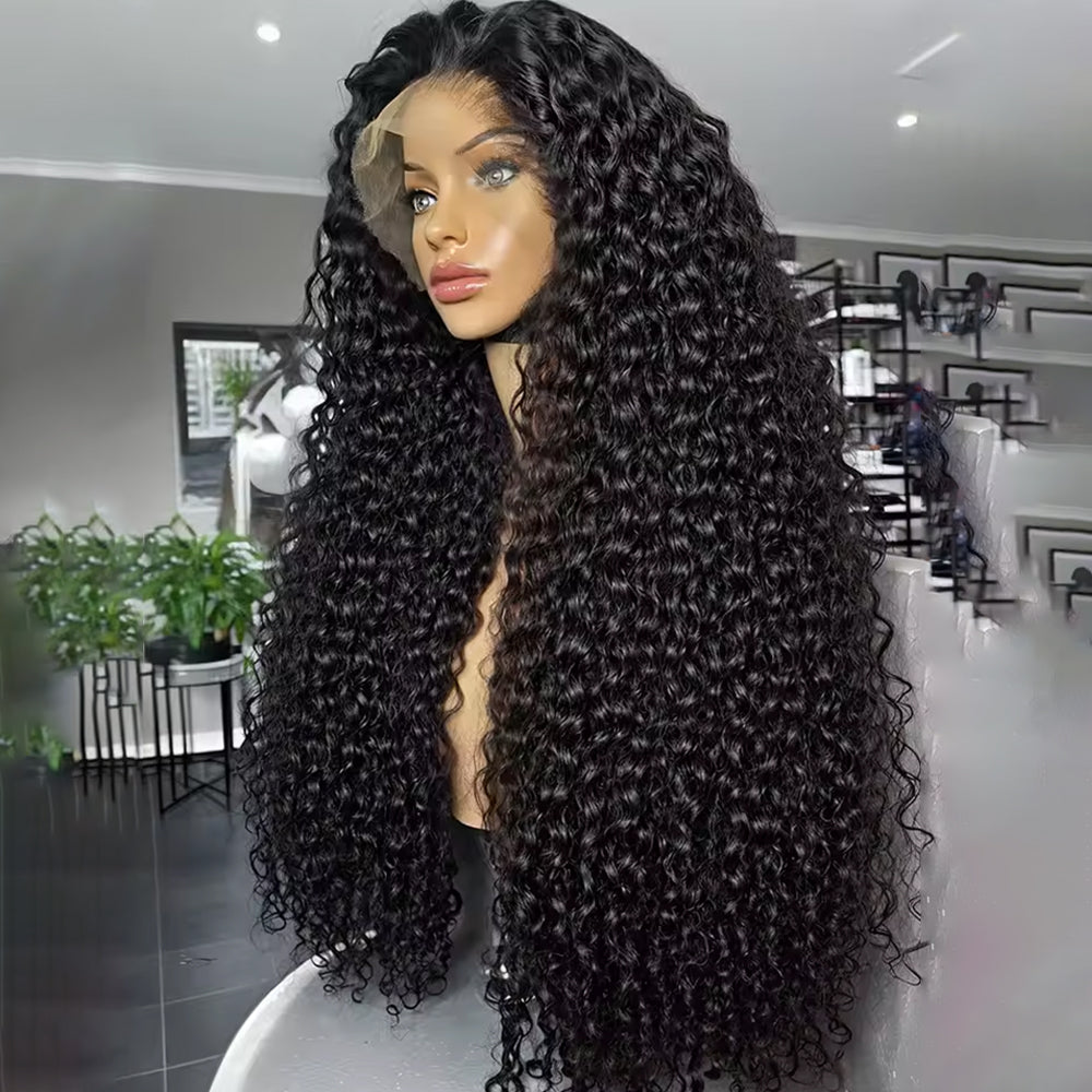 Fas Hair Voluminous Kinky Curly Human Hair Wig Brazilian Virgin Hair HD Lace Front Glueless Wig Pre Plucked Invisible Hairline For Black Women