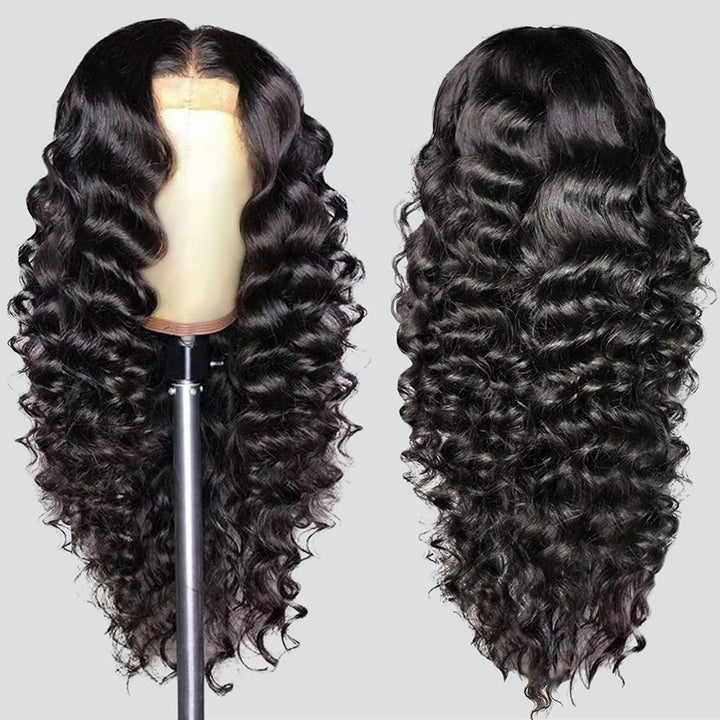 Fas Hair HD Lace Front Loose Wave Human Hair Wig Brazilian Virgin Hair Glueless Wig with Pre Plucked invisible Hairline For Natural Look