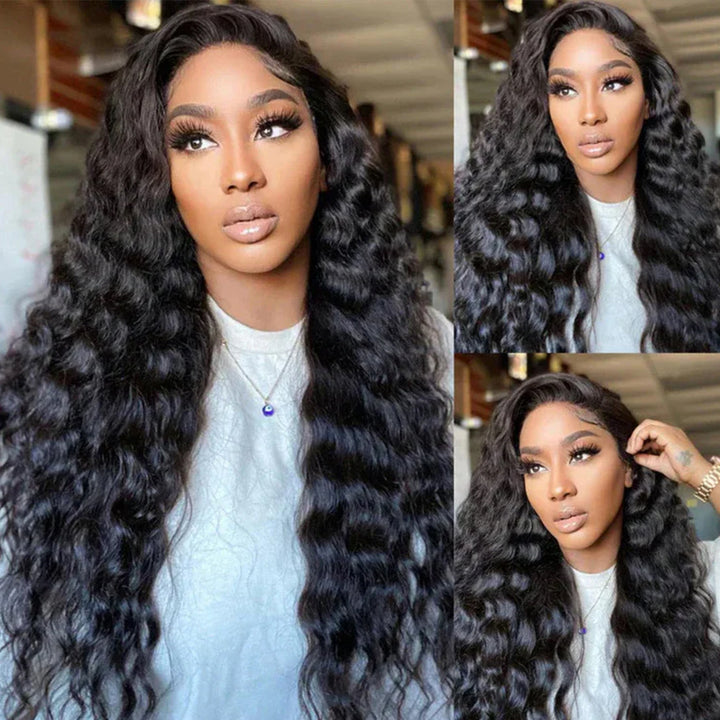 Fas Hair HD Lace Front Loose Wave Human Hair Wig Brazilian Virgin Hair Glueless Wig with Pre Plucked invisible Hairline For Natural Look