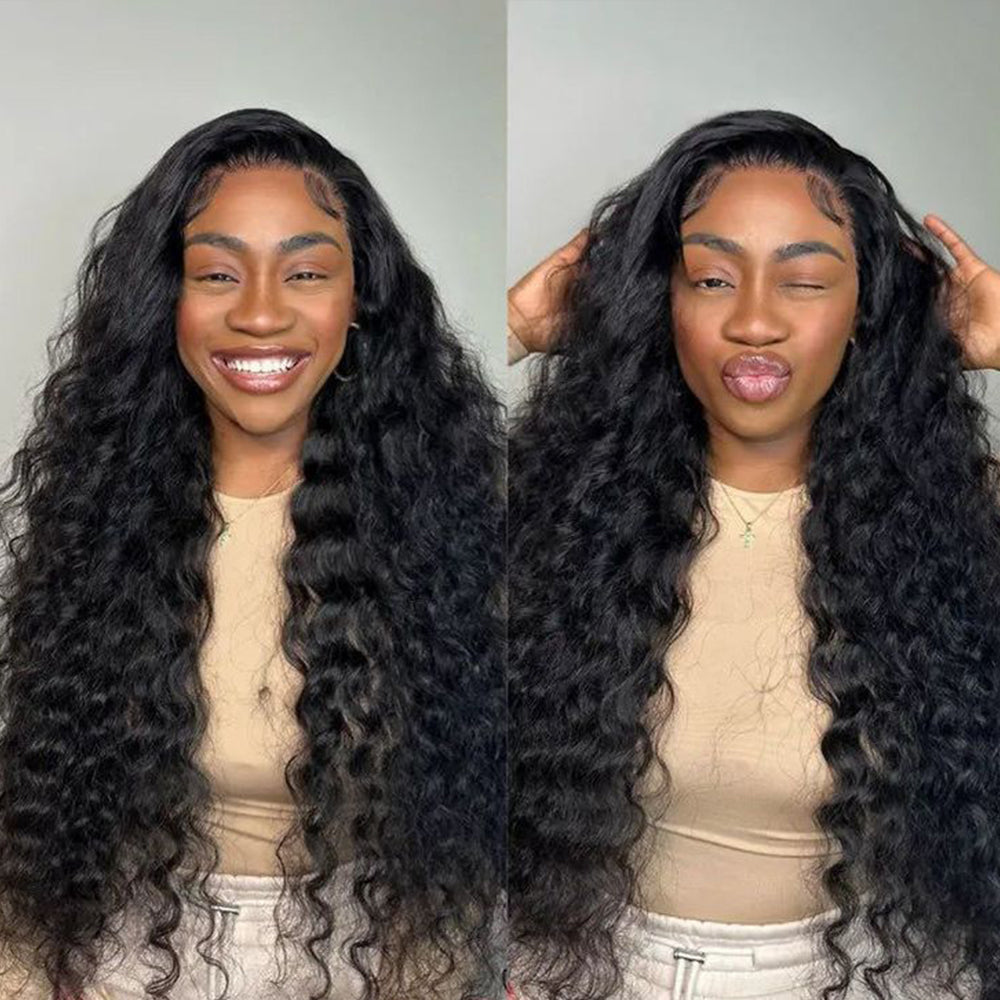 Fas Hair HD Lace Front Loose Wave Human Hair Wig Brazilian Virgin Hair Glueless Wig with Pre Plucked invisible Hairline For Natural Look