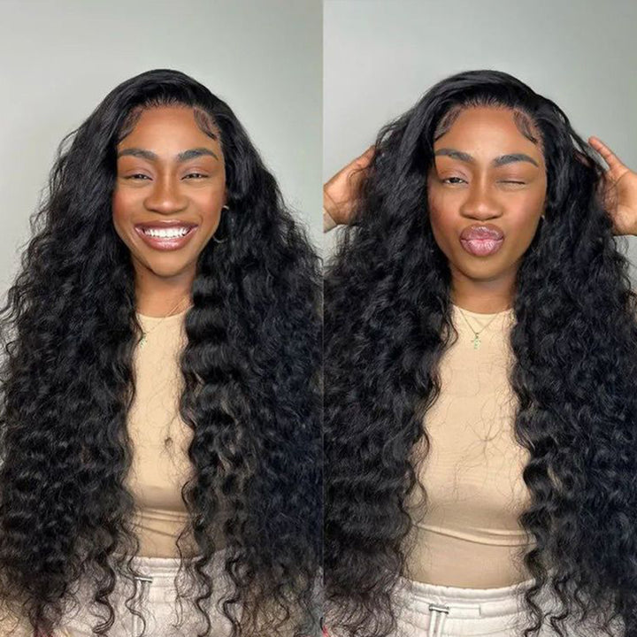 Fas Hair HD Lace Front Loose Wave Human Hair Wig Brazilian Virgin Hair Glueless Wig with Pre Plucked invisible Hairline For Natural Look