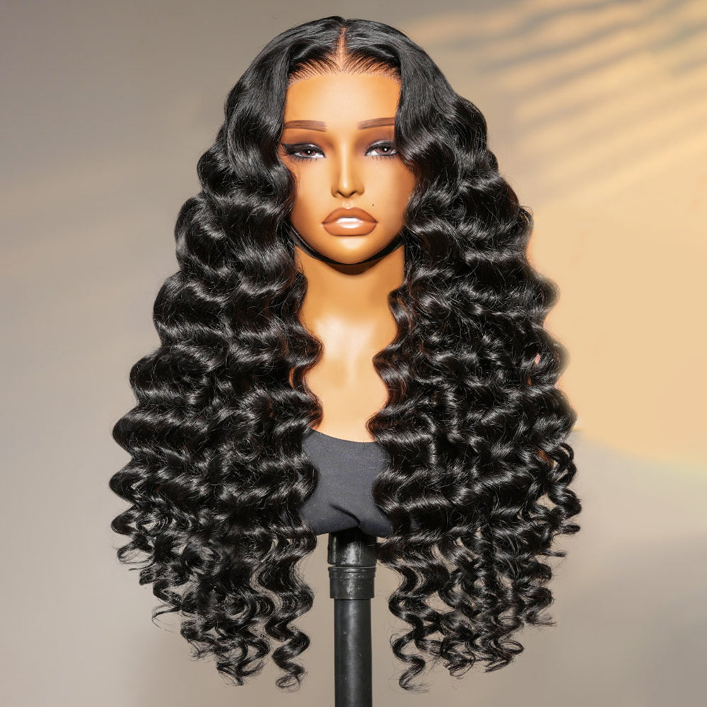 Fas Hair HD Lace Front Loose Wave Human Hair Wig Brazilian Virgin Hair Glueless Wig with Pre Plucked invisible Hairline For Natural Look