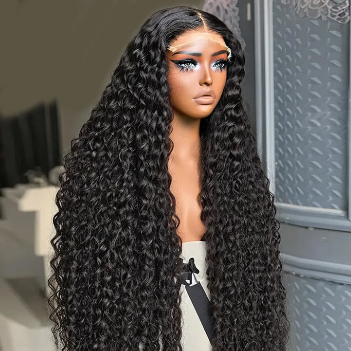 Fas Hair Water Wave Human Hair Wig Brazilian Virgin Hair Low Maintenance HD Lace Front Glueless Wig Invisible Hairline Natural Look For Black Women