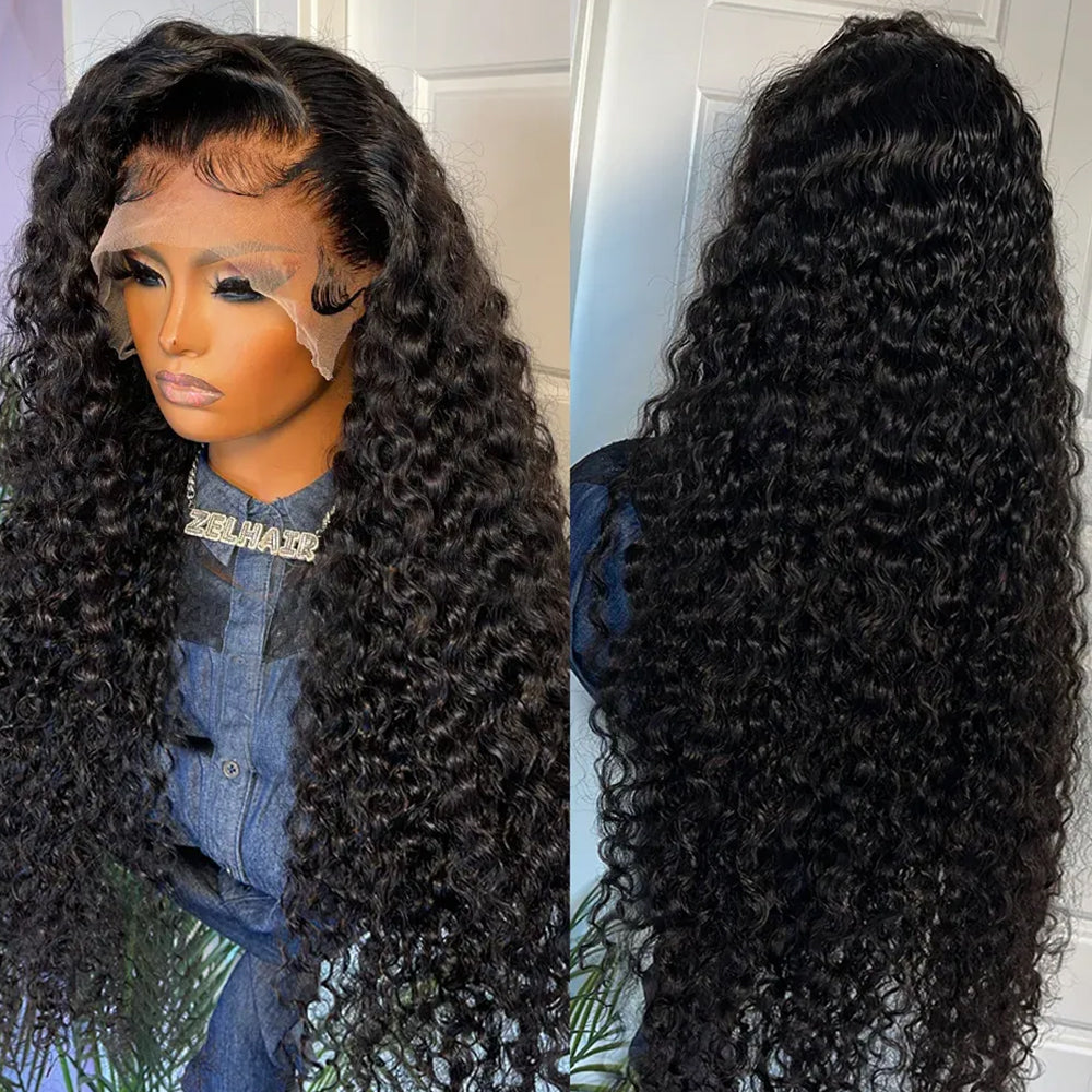 Fas Hair Water Wave Human Hair Wig Brazilian Virgin Hair Low Maintenance HD Lace Front Glueless Wig Invisible Hairline Natural Look For Black Women