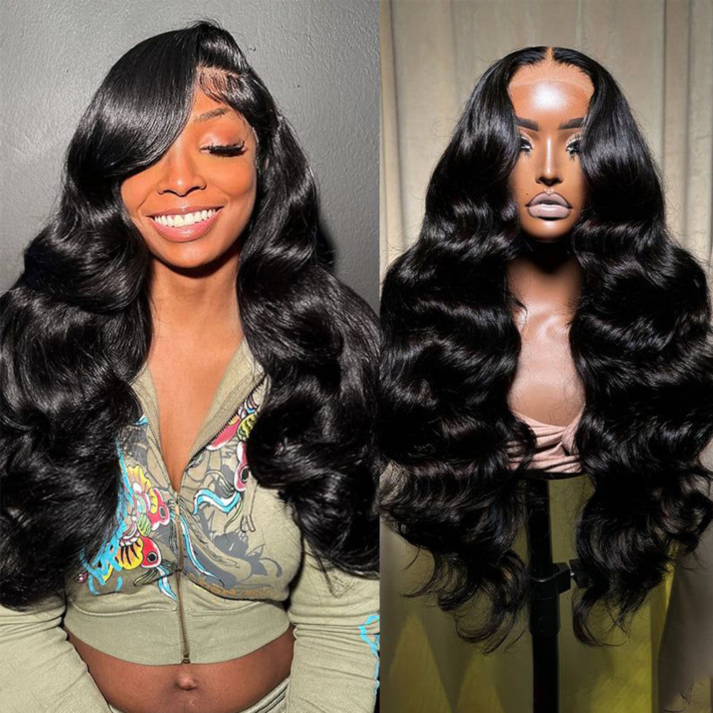 Fas Hair Body Wave Human Hair Wig Brazilian Virgin Hair With HD Lace Front Glueless Natural Wave Wigs Pre Plucked Invisible Hairline For Black Women